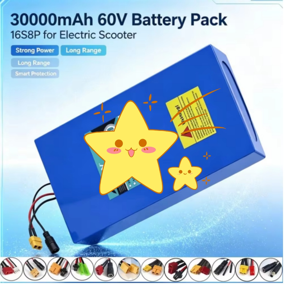 60V 30Ah Electric Scooter Battery - 16S8P 1000W-3000W 60V 30Ah Высокомощная литиевая