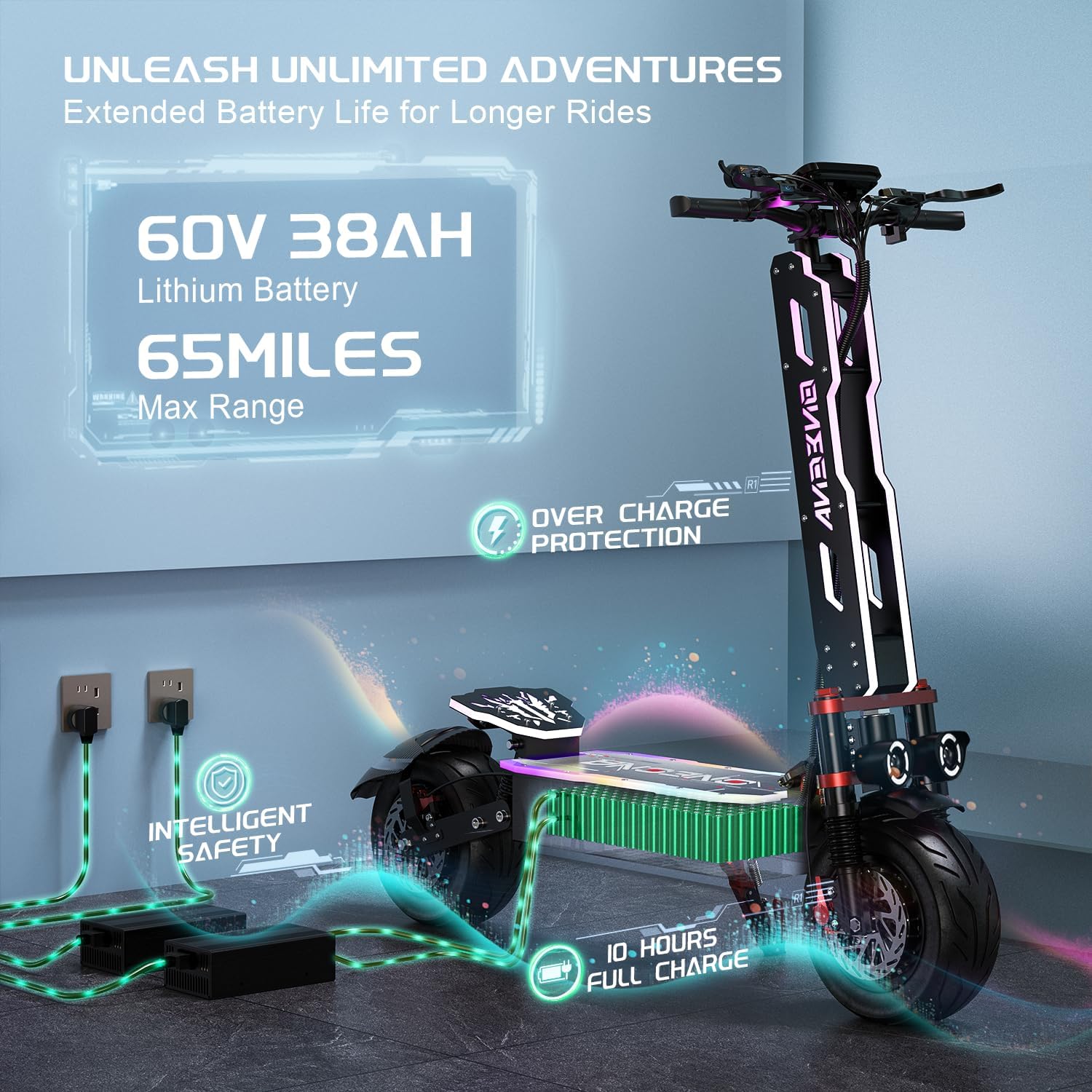 ONECNA NEW GT9 GT8 GT7 – элект – обзор и цена 60V 5600W Dual Motor Electric Scooter
